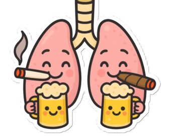 Funny Lung Vinyl Sticker – Medical Humor Decal for Therapists