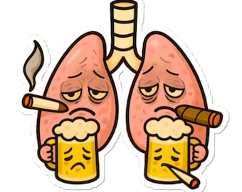 Funny Lung Vinyl Sticker – Respiratory Therapy Nurse Medical Humor Decal