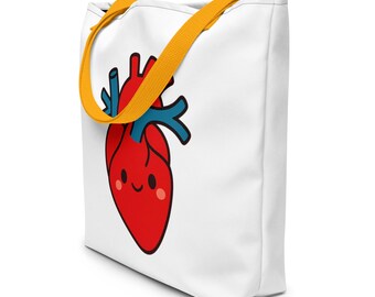 Sac fourre-tout anatomique coeur - cadeau étudiant en médecine cardiologie, humour anatomie, cadeau pour infirmières