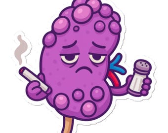 Sick Kidney Sticker – Funny Medical Humor Decal for Nurses