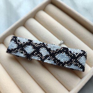 Python Beaded Bracelet • Handmade Statement Jewelry • Animal Print Bracelet