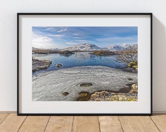 Glencoe Schottland Druck | Lochan na h-Achlaise \Landschaftsfotografie | Kunstwand