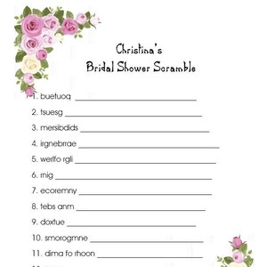 Bridal Shower Games