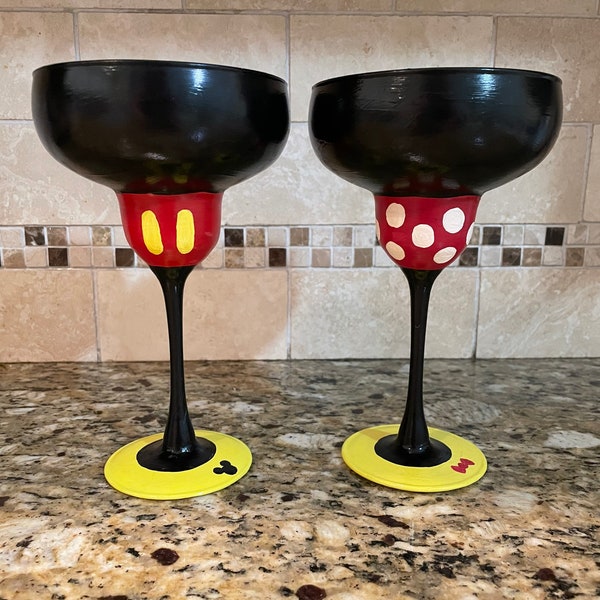 Painted Margarita Glasses Etsy