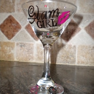 Hand Painted Martini Glass