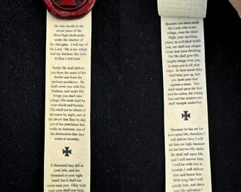 TEMPLAR CROSS with Soldier's Prayer (Psalm 91) 40k-Inspired Christian Purity Seals