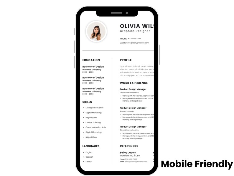 Modern Resume Template + Cover Letter & References Canva Editable