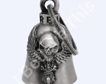 Ghost Rider Motorcycle Bell, Good Luck 3-D, Light Weight, Impact Resistant, Biker Gift