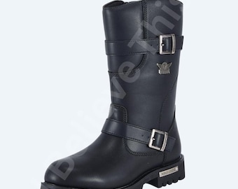 Classic Black Biker Boots for Men
