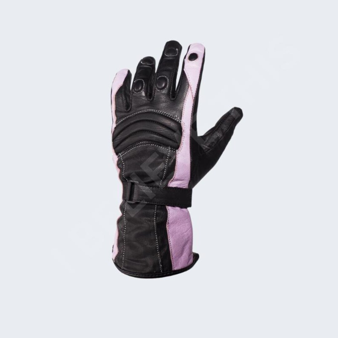 Ladies Pink Full Finger Leather Gauntlet Gloves| Long Cuff Riding ...