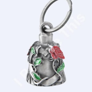Heart with Red Rose 3D Motorcycle Bell, Biker Gift