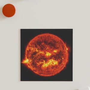 Vibrant Sun Square Magnet | Solar Flames Magnet