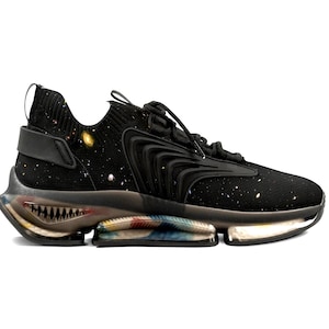 Deep Space | Galaxy Print Men&#39;s Mesh Sneakers | Lightweight Athletic Shoes | Comfortable Running Footwear