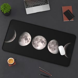 Moon Phase Desk Mat | Lunar Themed Mouse Pad