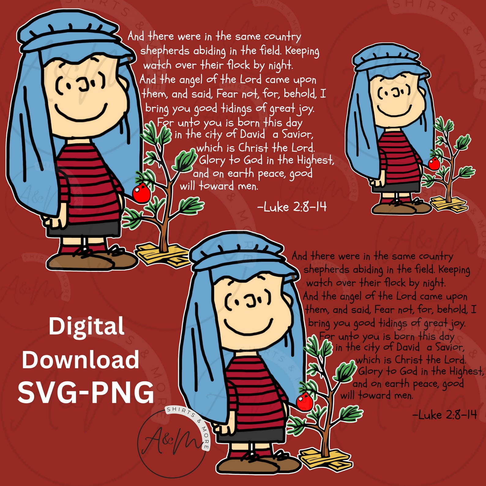 Linus Christmas, Digital Download, SVG, PNG, Merry Christmas Charlie ...