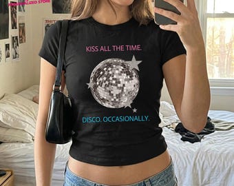 Harry Styles Kiss All The Time. Disco Occasionally Baby Tee, Music Tour Graphic Crop Top, Y2K Fan Gift, Album Inspired Tee, Concert Outfit