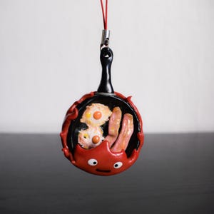 Keychain Calcifer – Handmade Polymer Clay Figure – Bring Your Fire With You – Cute Ghibli Inspired Sculpture