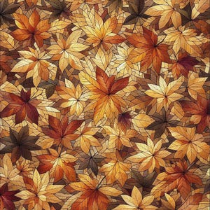 Autumn Maple Leaves - Vibrant Fall Foliage Digital Art Print, Red Orange Leaf Wall Decor, Instant Download, Nature Photography