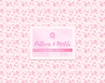 Hand Crafted Floral Rose Seamless Pattern | Delicate Flower Digital File | Pink Coquette Style Digital Paper For Products & Digital Use