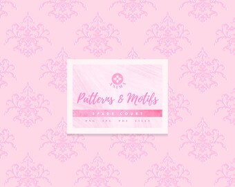 Hand Drawn Procreate French Baroque Seamless Pattern | Tileable Pink Design | Print | Virtual Repeatable Paper For Products & Digital Use