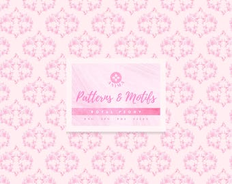 Hand Crafted Plush Peony Seamless Pattern | Pink Floral Virtual Collage Paper Design | Soft Color Print | Repeatable File | Expandable Print