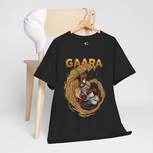 Anime Graphic T-Shirt Sand Ninja Warrior Style Black Desert Power Manga Tee Unisex Heavy Cotton Otaku Gift Japanese Streetwear