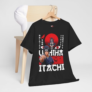 Anime Graphic T-Shirt Tsukuyomi Ninja Style Red Moon Warrior Manga Tee Unisex Heavy Cotton Otaku Gift Japanese Streetwear