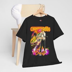Anime Graphic T-Shirt Chainsaw Devil Style Bold Hunter Manga Tee Unisex Heavy Cotton Otaku Gift Japanese Streetwear