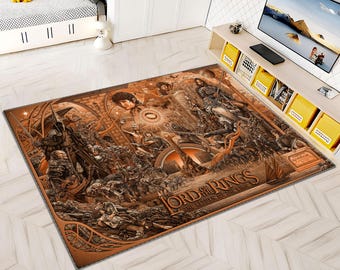 LOTR Rug, Movie Rug, Rings Rug, Colorful Rug, Popular Rug, Custom Rug, Unique Rug, Fantastic Rug, Movie Decor, Area Rug ,Boys Rug, Gifts