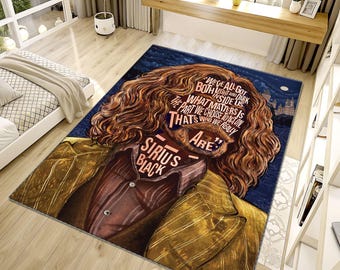 Alfombra Sirius Black, Alfombra para habitación juvenil, Alfombra para habitación de niño, Alfombra personalizada, Alfombra personalizada, Alfombra para decoración del hogar,