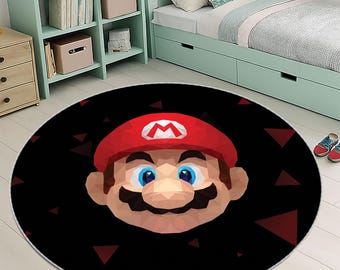 Retro Game Rug,  Round Rug, Video Game Rug, Colorful Rug, Child Rug, Cute Rug, Personalized Rug, Nursery Rug, Area Rugs, Gift for Kids