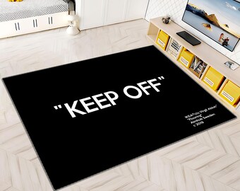 Keep Off Rug, Black Rug, Black Pattern Rug, Modern Rug, Runner Rug, Home Decor, Area Rug, Aesthetic Rug, Rugs for Living Room, Housewarming