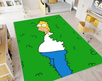 Simpsons Rug, Cartoon Rug, Bart Simpson Rug, Green RUg, Simpsons Characters Rug, Fantastic Rug, Legend Rug, Custom Rug, Area Rugs
