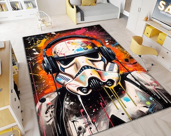 Stormtrooper Rug, Star Wars Rug, Colorful Rug, Music Rug, Fantastic Rug, Sci-Fi Rug, Unique Rug, Area Rug, Gift for her, Personalized Rug