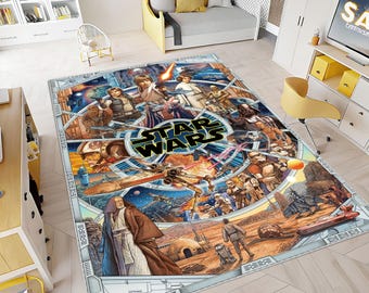 Star Wars Characters, Star wars Rug, Darth Vader Rug, Star wars Themed Rug, Young Room Rug, Boys Room Rug, Custom Rug, Personalized,Area Rug