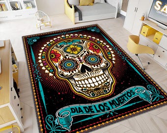 Skull Art Rug, Skull Rug, Horror Rug, Gothic Rug, Unique Rug, Cool Rug, Custom Rug, Area Rug,Art  Rug, Rugs for Living Room, Gifts for Her