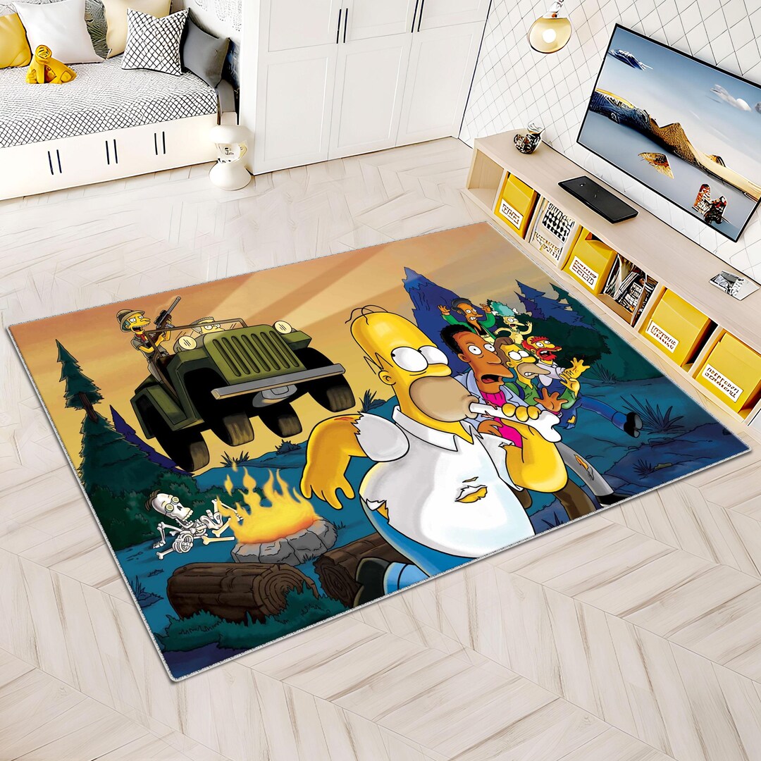 Bart Simpson Rug, Simpsons Rug, Cartoon Rug, Green Rug, Simpsons ...