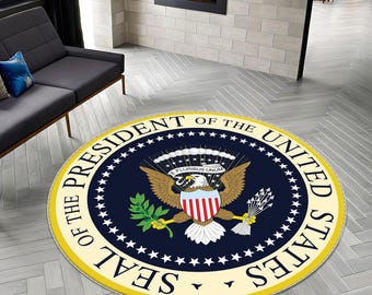 Presidential seal, Seal Of The American President Rug, U.S. President, American Eagle Rug, Round Rug, Office Rug, Office Decor, Living Room