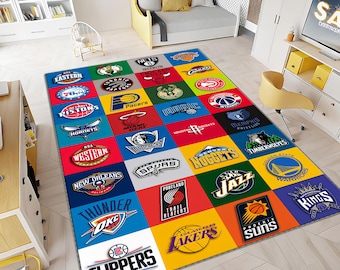 NBA Rug, Basketbal Team Rug, Basketball Rug ,Teams Rug, Custom Rug, Floor Rug, Area Rug,Basketball Decor, Personalized Rug, Gifts Rug