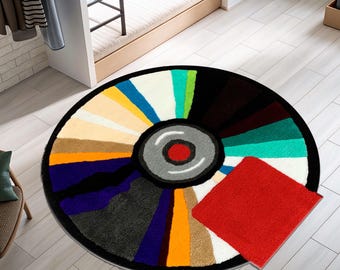 CD Rug, Kanye West CD Rug, Music Album Rug, Kanye West Bear Rug, Music Rug, Kanye West Dropout Bear Rug, Music Decor,Tufted Look Printed Rug