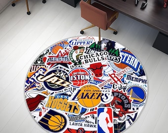 Nba Team Rug, Round Rug, Basketball Rug, Boys Room Rug, Sport Rug, Custom Rug, Hypebeast Rug, Area Rug, Personalized Rug, Unique Rug, Gift