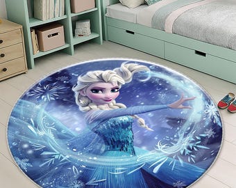Elsa Round Rug, Kids Room Rug, Frozen Rug, Anna Rug, Round Rug, Girl Room Rug, Personalized Rug, Popular Rug, Bestseller, Nursery Rug