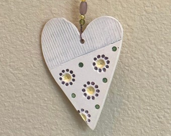 Hanging Heart, Heart Art, Ceramic Heart