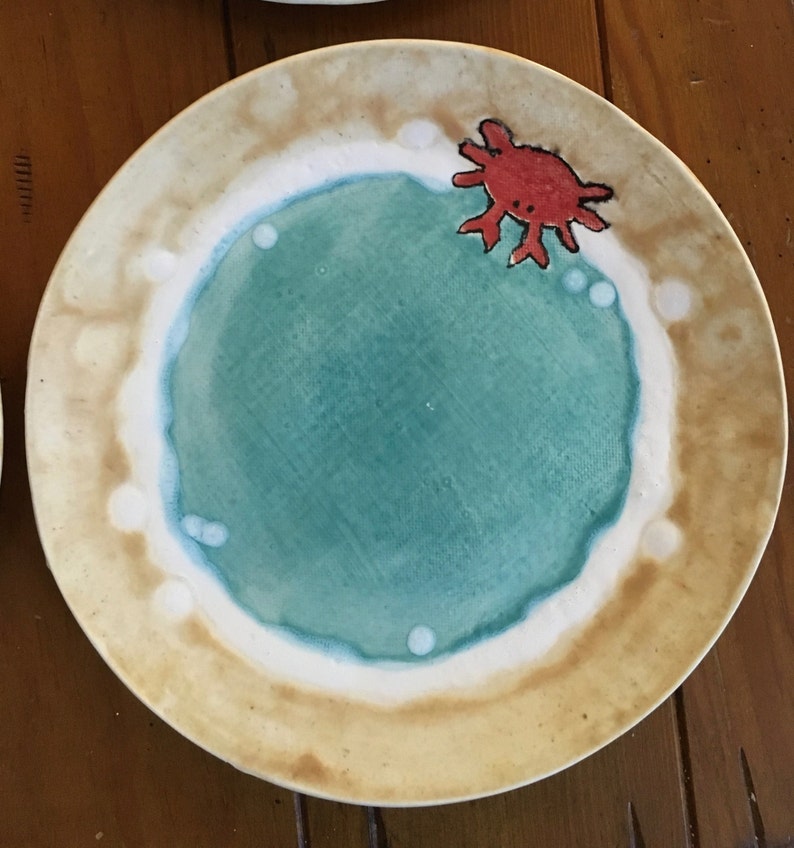 beach themed ceramic dinner plates lake cabin dish ware set etsy