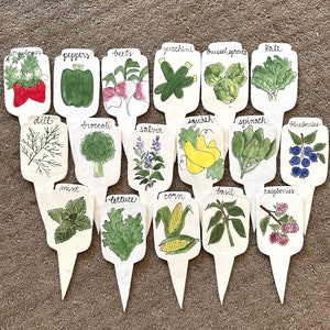 Set of 6 Herb Markers, Plant stakes, Ceramic Herb Markers, Plant markers image 5