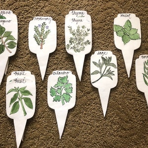 Set of 6 Herb Markers, Plant stakes, Ceramic Herb Markers, Plant markers image 4