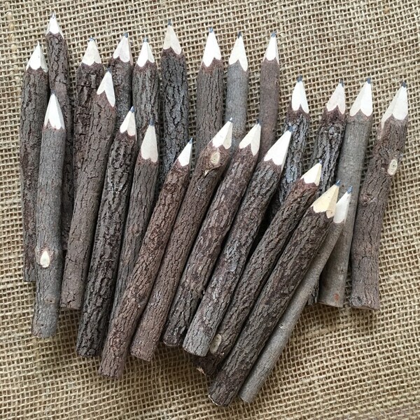 Wood Pencils, Rustic Twig Pencils, Woodland Party Favors,  Rustic Wedding Pencils Branch Twig  pencils, rustic wood pencil, dozen 5" pencils