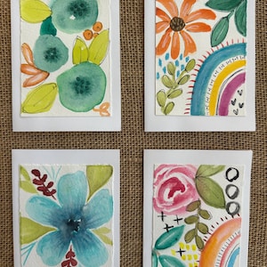 Hand Painted Watercolor Card Set: All Occasion Blank Note Cards