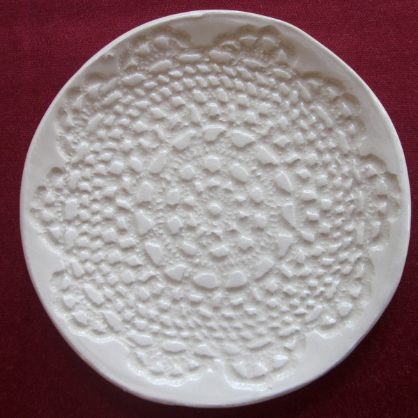 Creamy white lace ceramic dish, dessert plates, appetizer plates