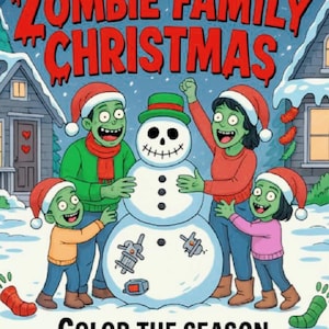 Mini Zombie Family Coloring Book:  Holiday Sampler (Printable PDF